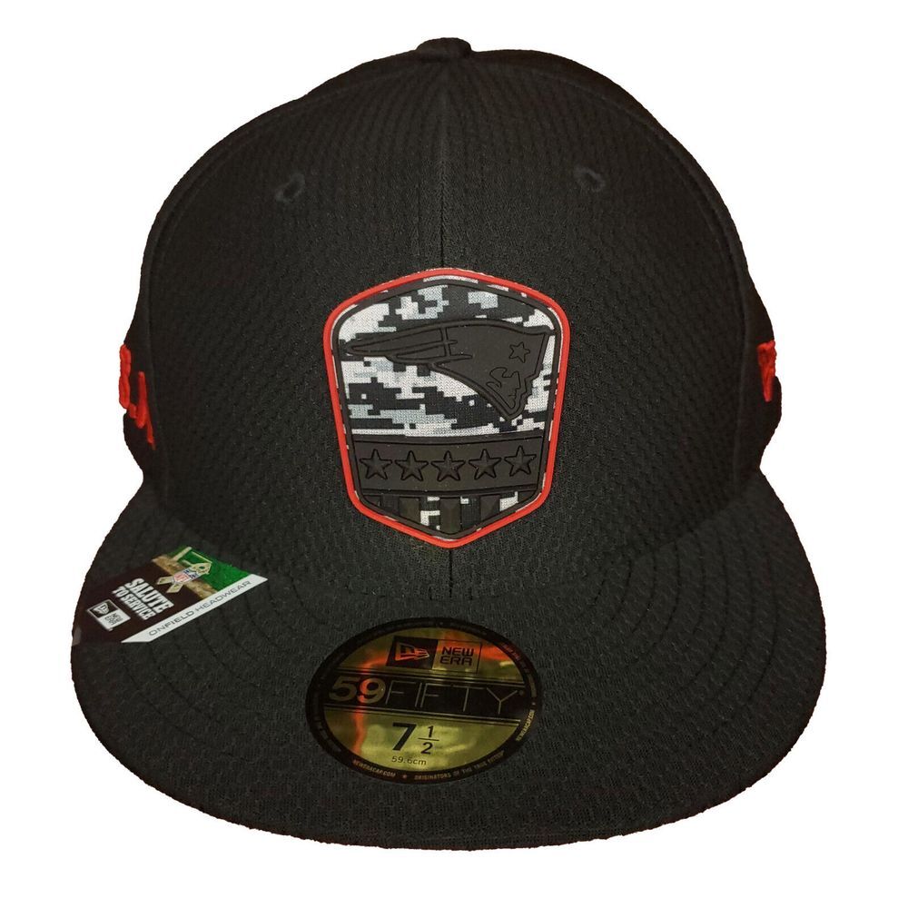 New England Patriots New‎ Era NFL 59fifty 5950 7 1/2 Flatbill Hat Cap Black NWT